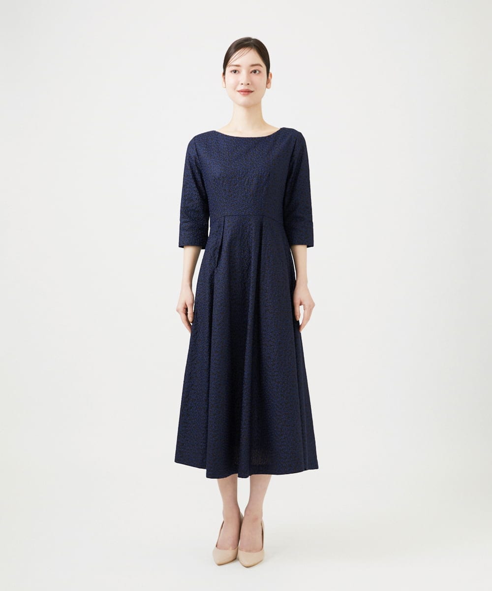 GDEGD84630 Sybilla(シビラ) フラワー総刺繍ドレス ネイビー