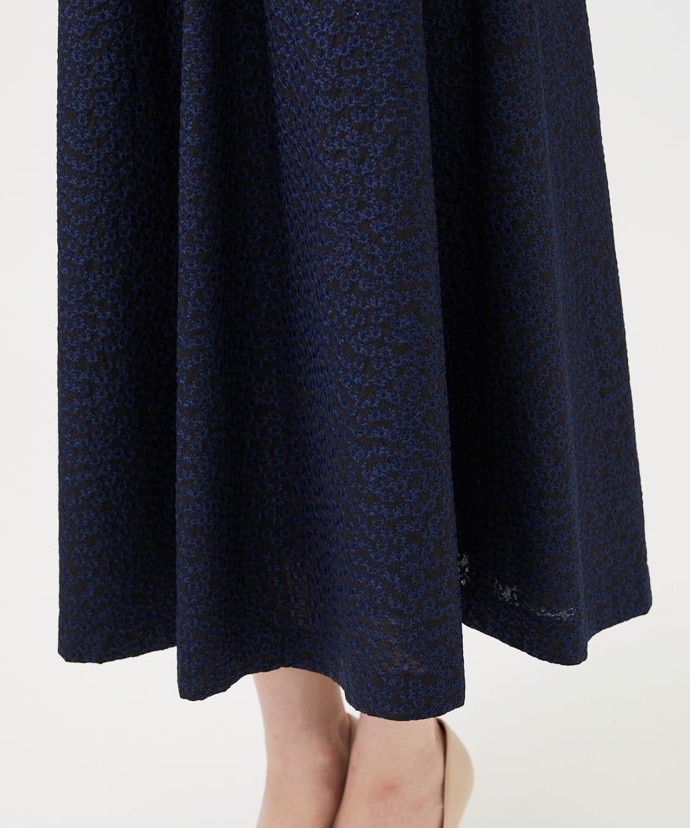GDEGD84630 Sybilla(シビラ) フラワー総刺繍ドレス ネイビー