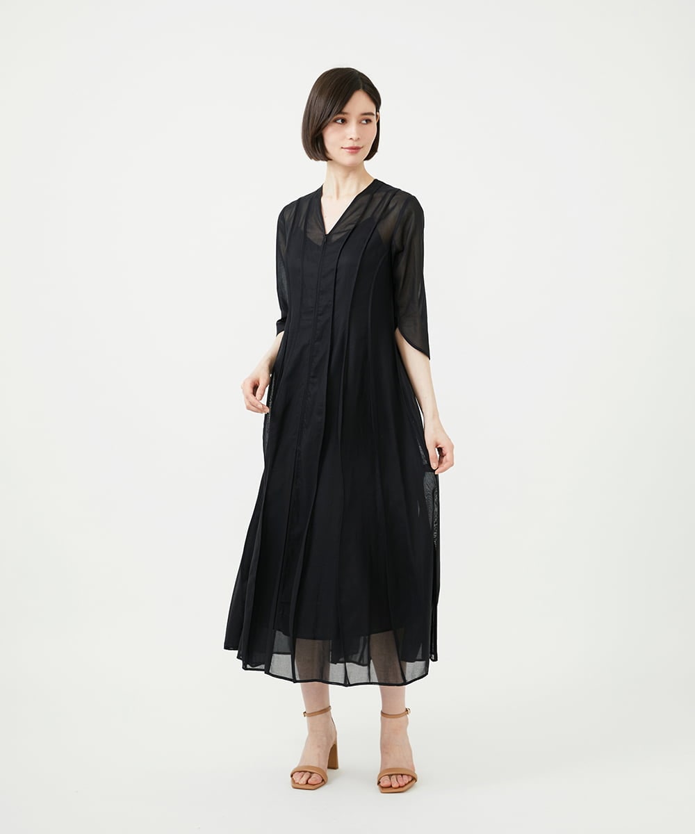 GDEGF21700 Sybilla(シビラ) パイピングフォルムドレス ブラック