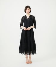 GDEGF21700 Sybilla(シビラ) パイピングフォルムドレス ブラック