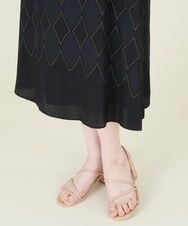 GDEGQ13600 Sybilla(シビラ) ダイヤモンドオパール七分袖ドレス ブラック