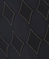 GDEGQ13600 Sybilla(シビラ) ダイヤモンドオパール七分袖ドレス ブラック