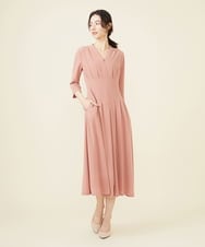 GDEGV22420 Sybilla(シビラ) タッキングデザインドレス（七分袖） ピンク