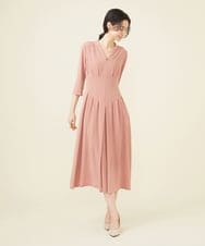 GDEGV22420 Sybilla(シビラ) タッキングデザインドレス（七分袖） ピンク
