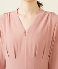 GDEGV22420 Sybilla(シビラ) タッキングデザインドレス（七分袖） ピンク