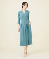 GDEGV22420 Sybilla(シビラ) タッキングデザインドレス（七分袖） ライトブルー