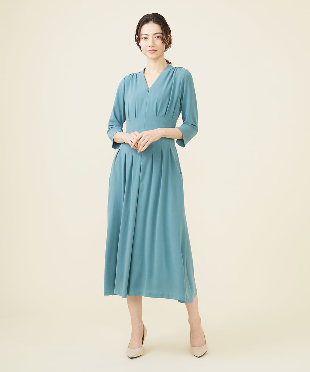 GDEGV22420 Sybilla(シビラ) タッキングデザインドレス ライトブルー