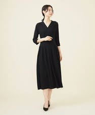 GDEGV22420 Sybilla(シビラ) タッキングデザインドレス（七分袖） ブラック