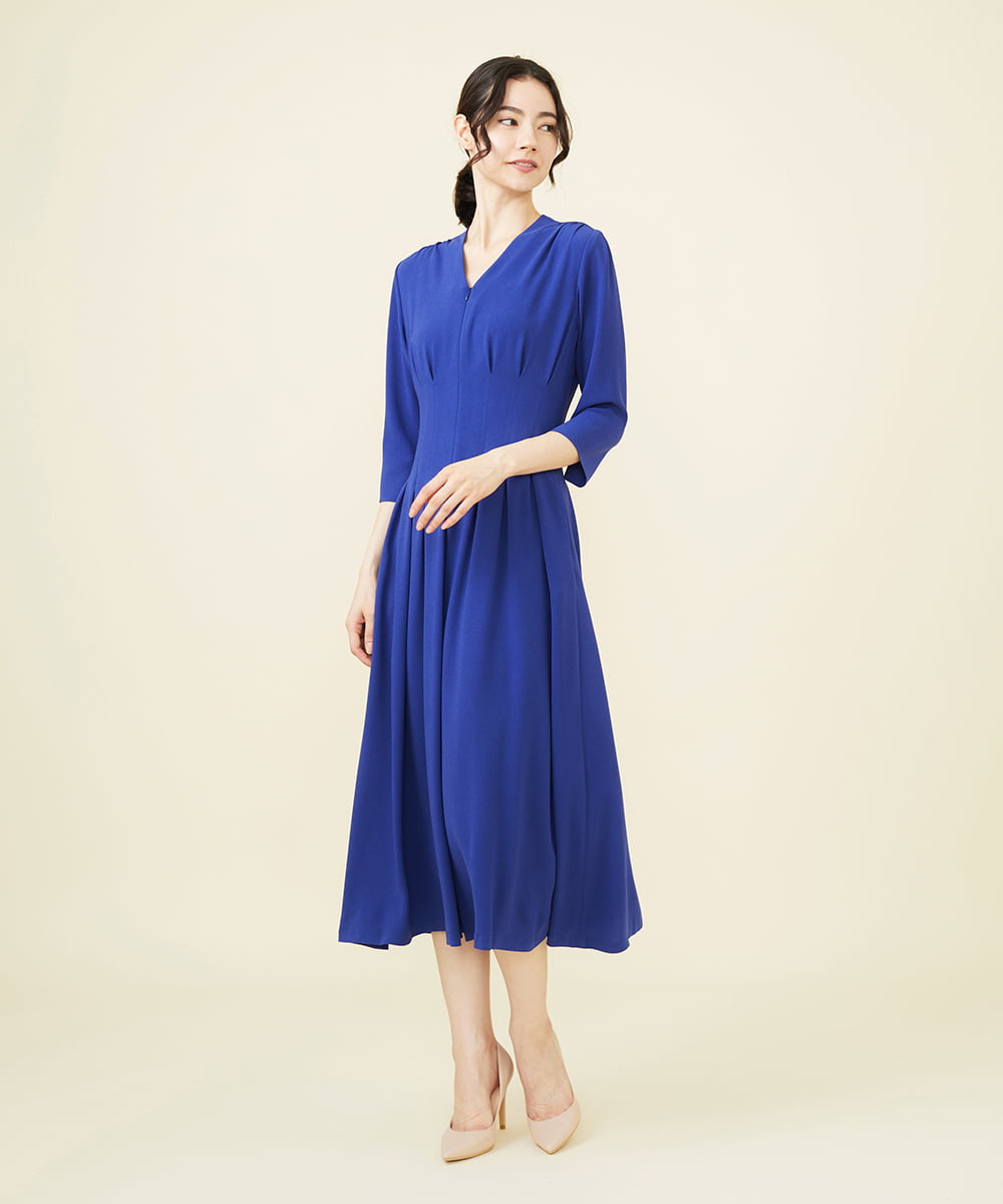 GDEHV22420 Sybilla(シビラ) タッキングデザインドレス ブルー