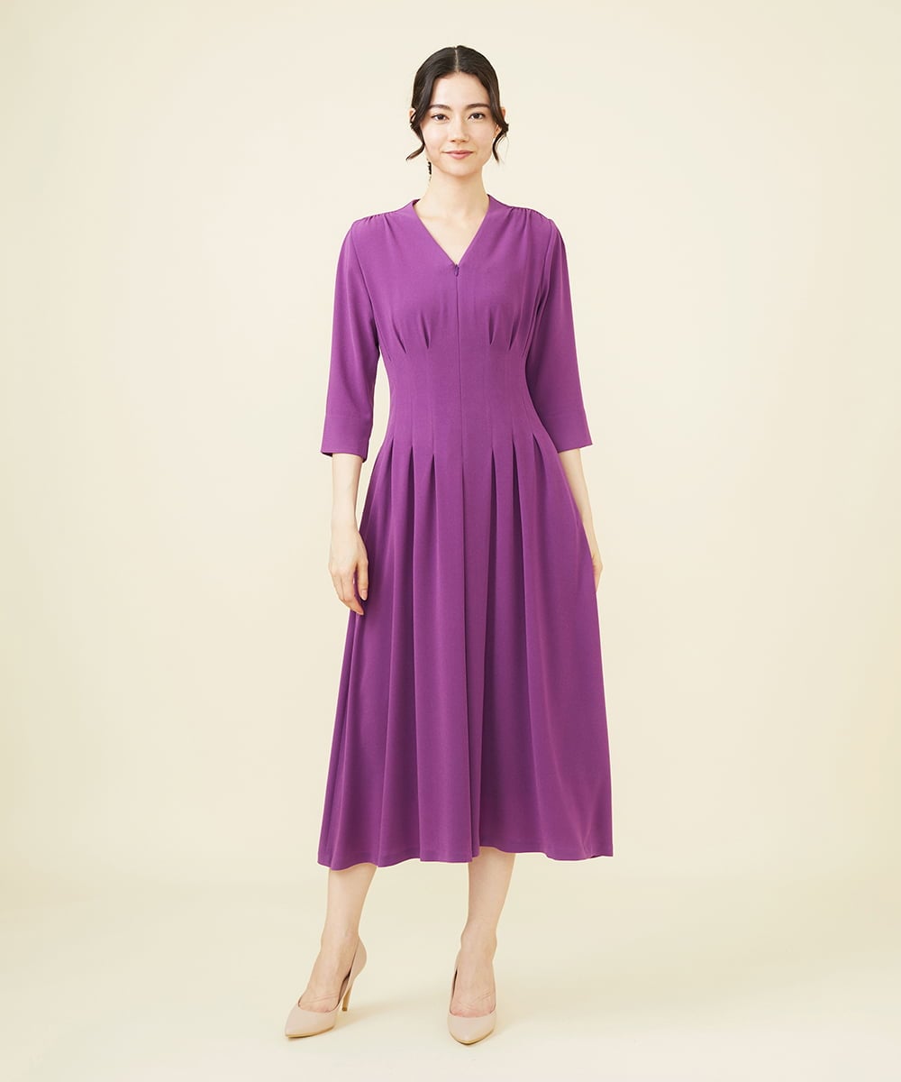 GDEHV22420 Sybilla タッキングデザインドレス（七分袖）