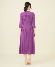 GDEHV22420 Sybilla(シビラ) タッキングデザインドレス（七分袖） パープル