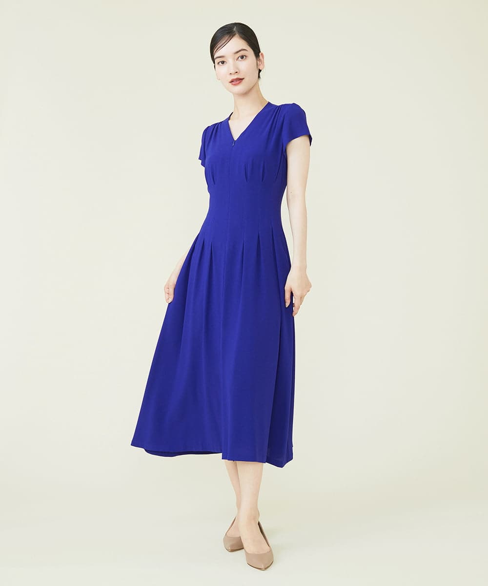 GDEJP21390 Sybilla(シビラ) タッキングデザインドレス ブルー