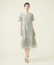 GDEJU73790 Sybilla(シビラ) サークル刺繍ドレス ライトグレー