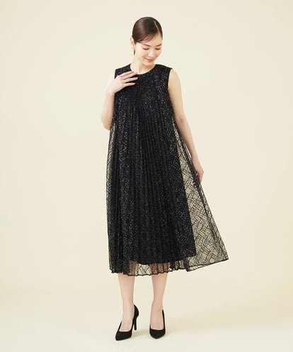 GDEJW16990 Sybilla ラメチュールプリーツドレス