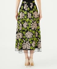 GDHAD90600 Sybilla(シビラ) アジサイ刺繍チュールスカート ブラック