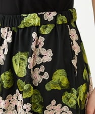 GDHAD90600 Sybilla(シビラ) アジサイ刺繍チュールスカート ブラック
