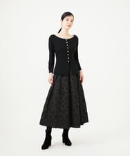 GDHAG31330 Sybilla(シビラ) フラワーフクレジャカードスカート ブラック