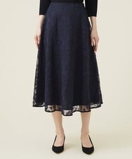 GDHET17690 Sybilla(シビラ) ケミカルフラワーレーススカート ネイビー