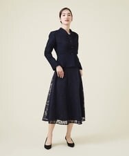 GDHET17690 Sybilla(シビラ) ケミカルフラワーレーススカート ネイビー