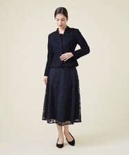 GDHET17690 Sybilla(シビラ) ケミカルフラワーレーススカート ネイビー