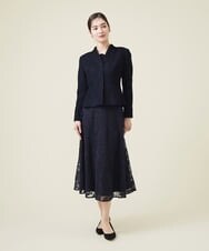 GDHET17690 Sybilla(シビラ) ケミカルフラワーレーススカート ネイビー