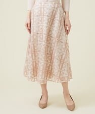 GDHET17690 Sybilla(シビラ) ケミカルフラワーレーススカート ベージュ