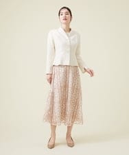 GDHET17690 Sybilla(シビラ) ケミカルフラワーレーススカート ベージュ