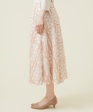 GDHET17690 Sybilla(シビラ) ケミカルフラワーレーススカート ベージュ