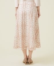 GDHET17690 Sybilla(シビラ) ケミカルフラワーレーススカート ベージュ
