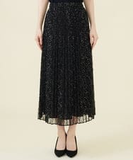 GDHJW16690 Sybilla(シビラ) ラメチュールプリーツスカート ブラック