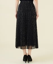 GDHJW16690 Sybilla(シビラ) ラメチュールプリーツスカート ブラック