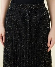 GDHJW16690 Sybilla(シビラ) ラメチュールプリーツスカート ブラック