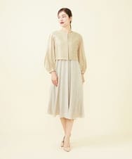 GDJAA01430 Sybilla(シビラ) デザインスリーブショートジャケット シャンパンゴールド
