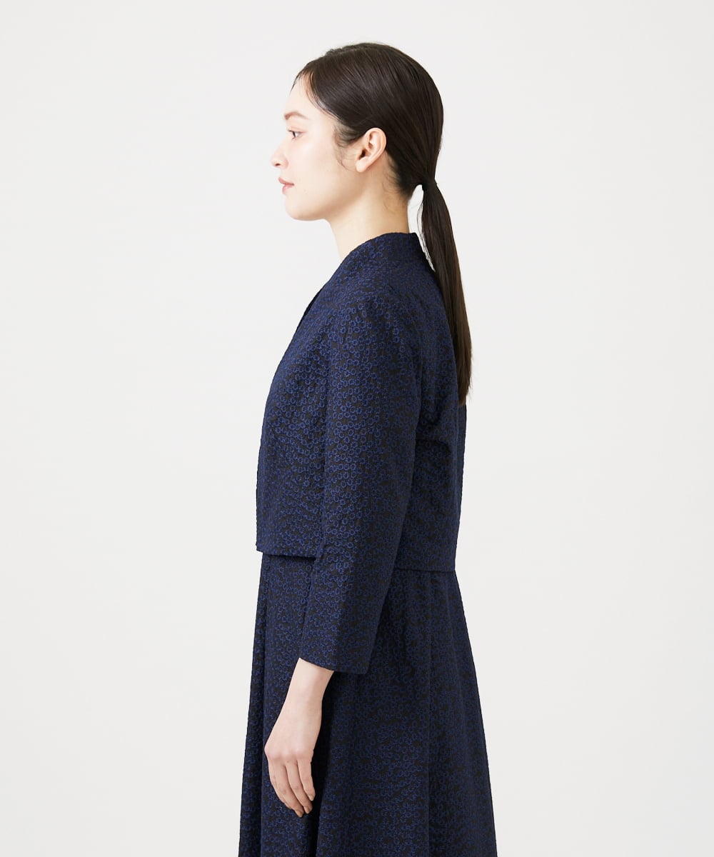 GDJGD84450 Sybilla(シビラ) フラワー総刺繡ボレロジャケット ネイビー