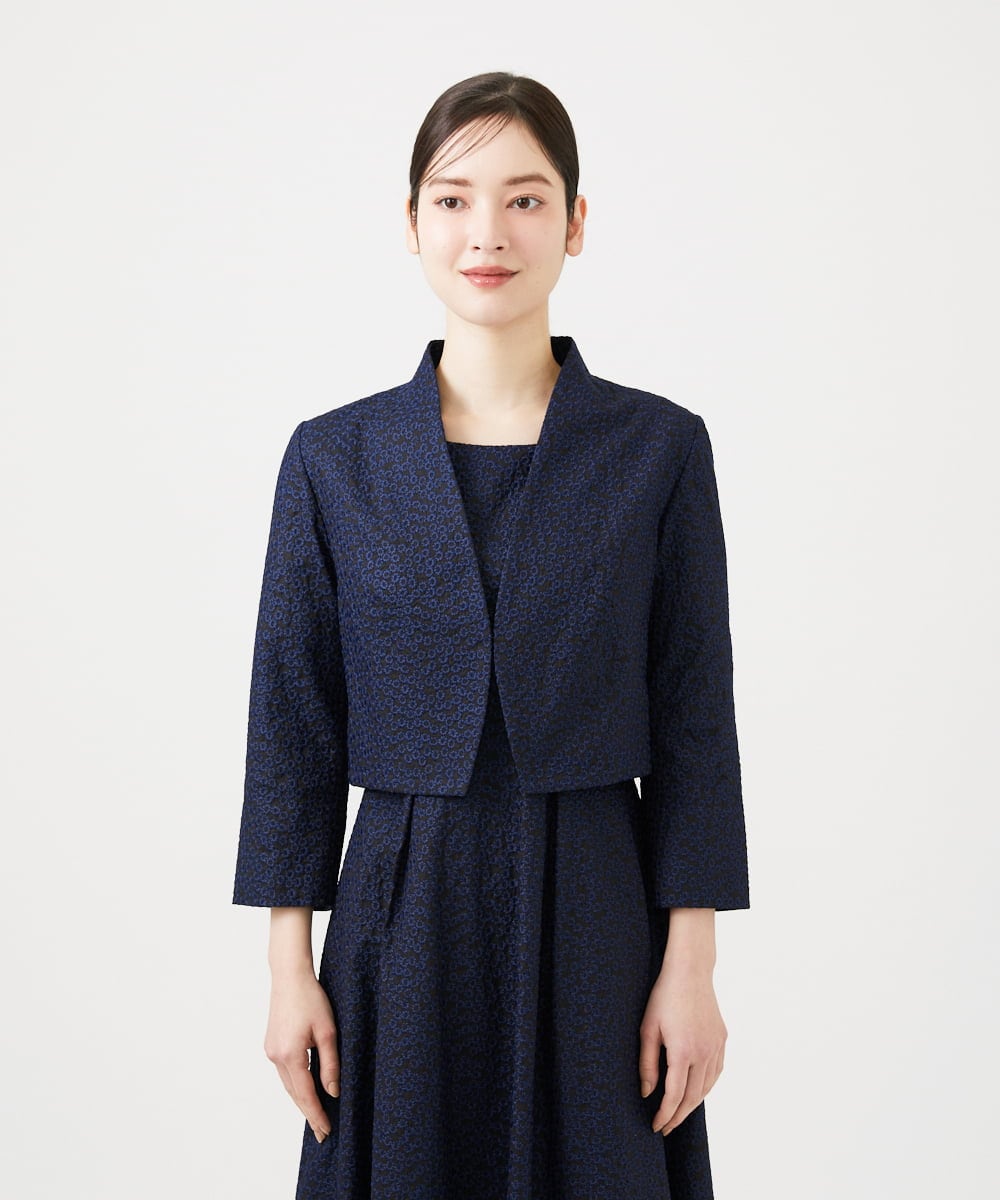 GDJGD84450 Sybilla(シビラ) フラワー総刺繡ボレロジャケット ネイビー