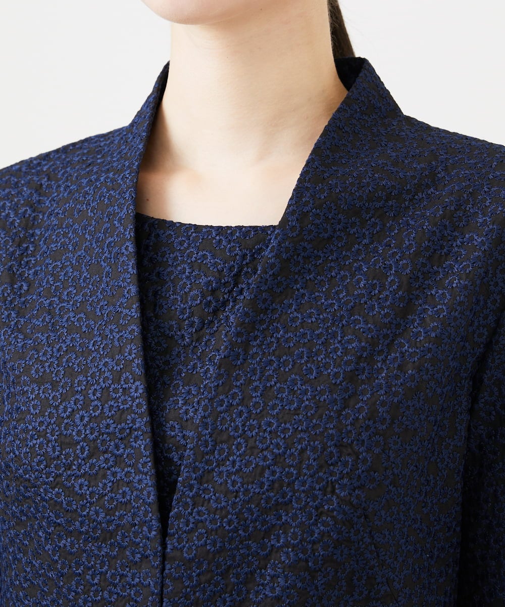 GDJGD84450 Sybilla(シビラ) フラワー総刺繡ボレロジャケット ネイビー