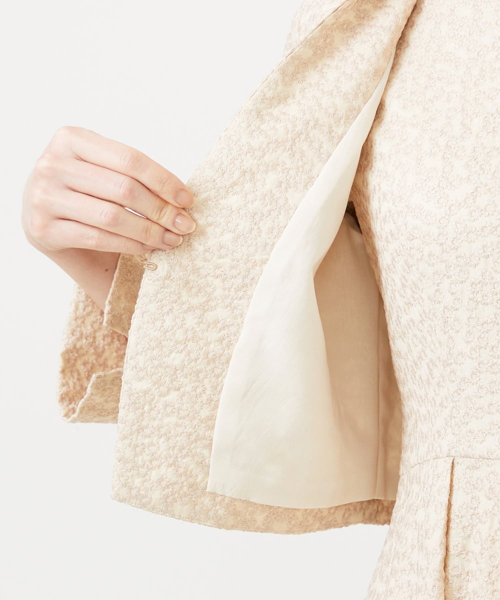 GDJGD84450 Sybilla(シビラ) フラワー総刺繡ボレロジャケット ベージュ