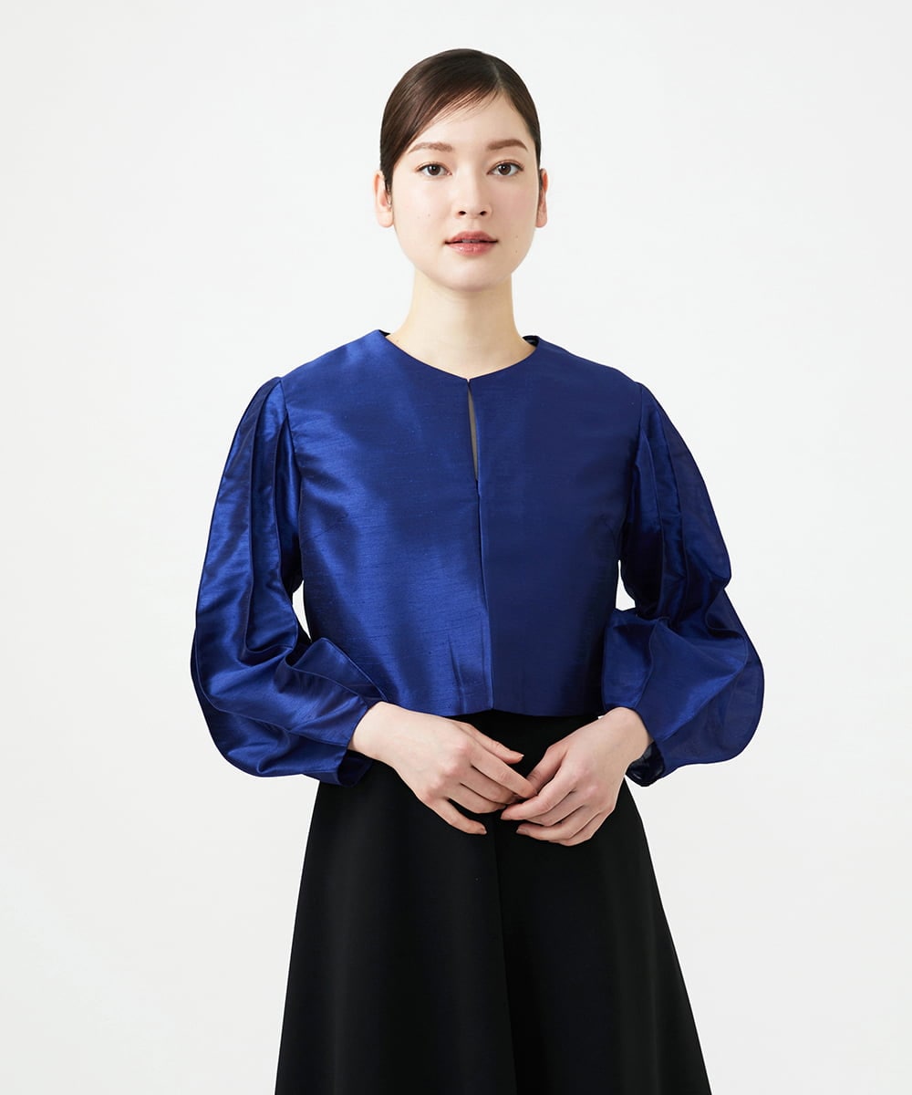 GDJGE30430 Sybilla(シビラ) デザインスリーブショートジャケット ネイビーブルー