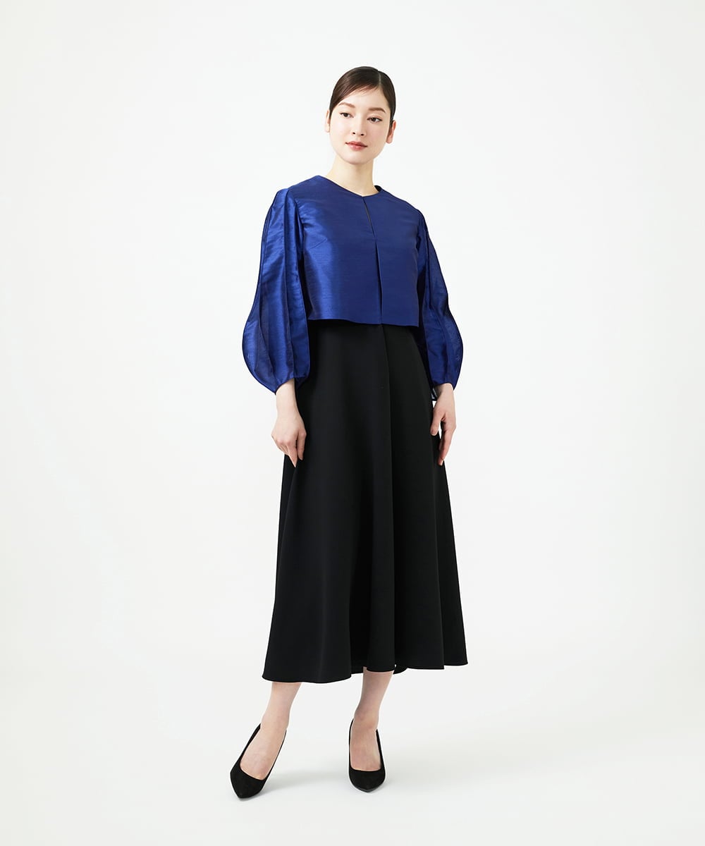 GDJGE30430 Sybilla(シビラ) デザインスリーブショートジャケット ネイビーブルー