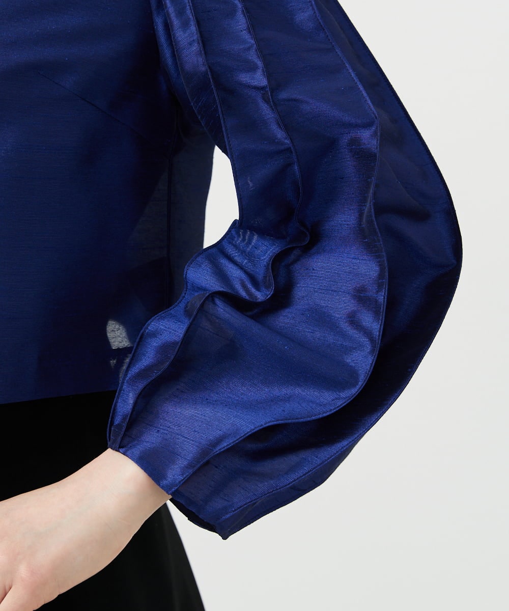 GDJGE30430 Sybilla(シビラ) デザインスリーブショートジャケット ネイビーブルー