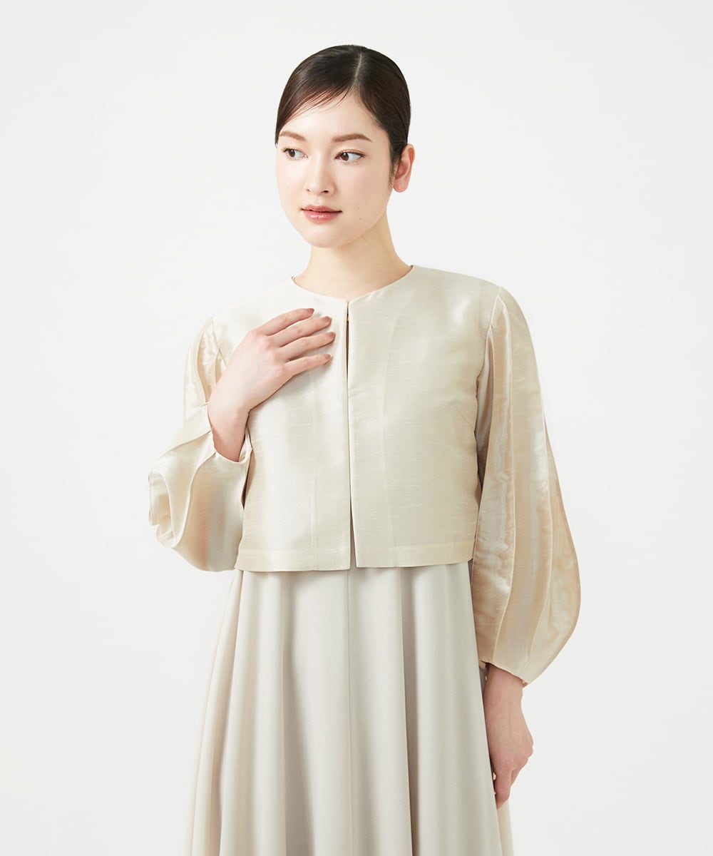 GDJGE30430 Sybilla(シビラ) デザインスリーブショートジャケット シャンパンゴールド