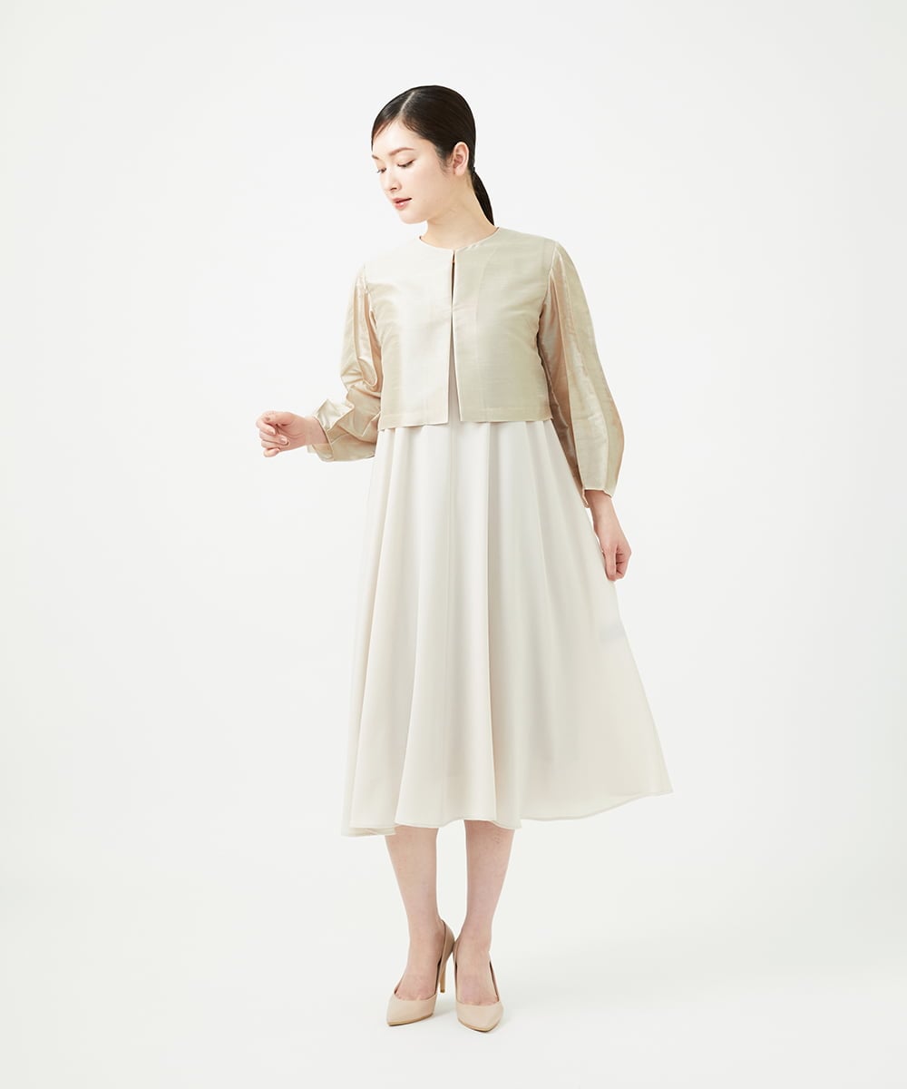 GDJGE30430 Sybilla(シビラ) デザインスリーブショートジャケット シャンパンゴールド