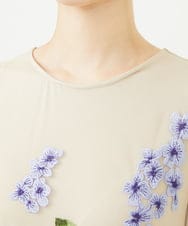 GDPAD90900 Sybilla(シビラ) アジサイ刺繍チュールドレス ベージュ