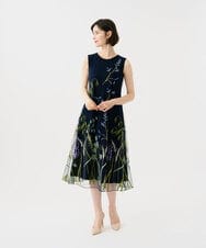 GDPGE90800 Sybilla(シビラ) リーフ刺繍チュールドレス ネイビー