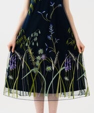 GDPGE90800 Sybilla(シビラ) リーフ刺繍チュールドレス ネイビー
