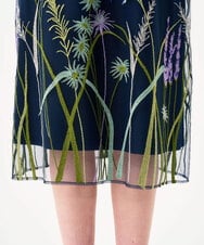 GDPGE91800 Sybilla(シビラ) リーフ刺繍チュールドレス(7分袖) ネイビー