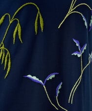 GDPGE91800 Sybilla(シビラ) リーフ刺繍チュールドレス(7分袖) ネイビー