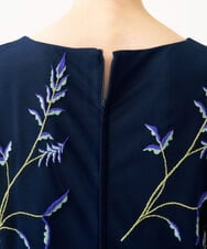 GDPGE91800 Sybilla(シビラ) リーフ刺繍チュールドレス(7分袖) ネイビー