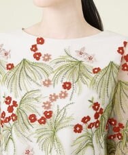 GDPGQ08590 Sybilla(シビラ) 【広瀬アリスさん ドラマ着用】ボタニカル刺繍チュールスリーブドレス ベージュ