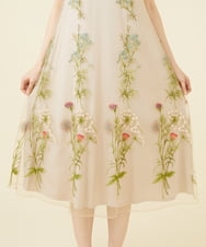 GDPGW81630 Sybilla(シビラ) フラワー刺繍チュールノースリーブドレス ベージュ